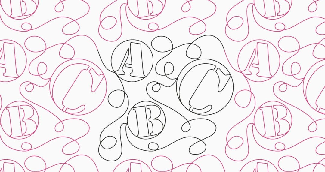 Loopy Abcs Longarm Digital Quilting Pantograph Used in E2E (edge to ...