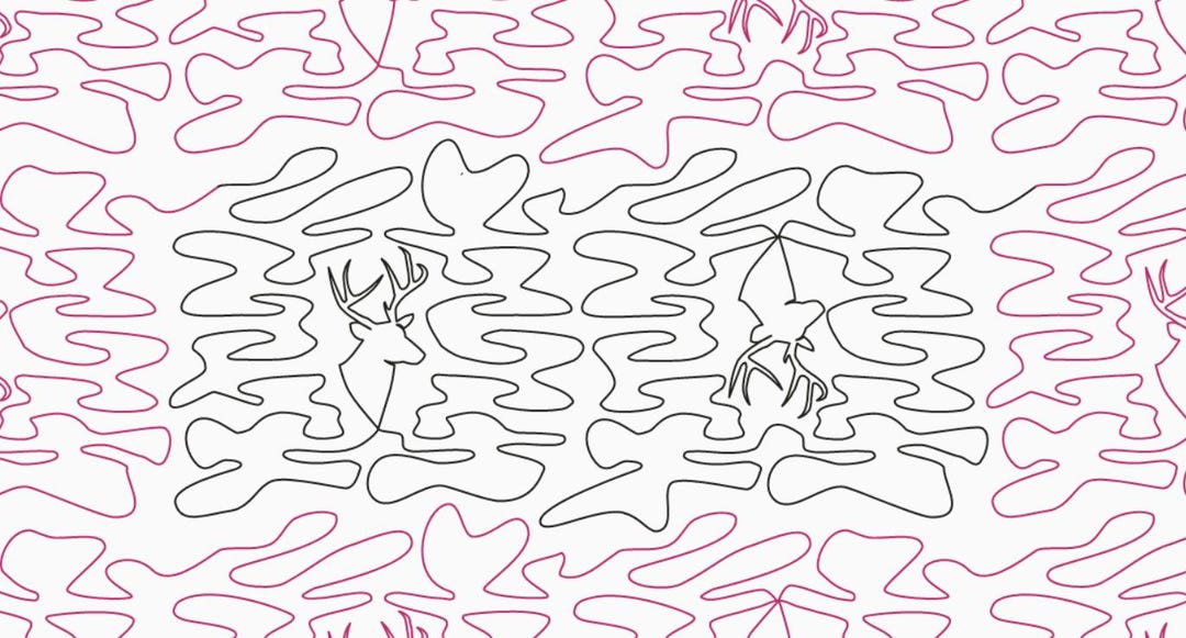 Deer Camo Longarm Quilting Digital Pantograph Used in E2E (edge to Edge ...