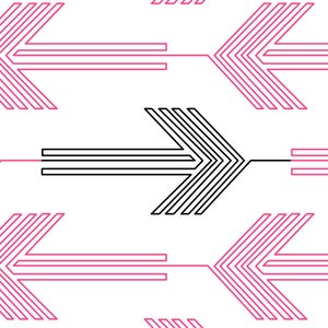 Lined Arrow Longarm Quilting Digital Pantograph used in E2E (Edge to Edge) Quilting