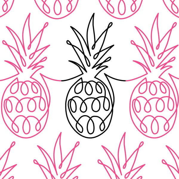 Pineapple Longarm Quilting Digital Pantograph used in E2E (Edge to Edge) Quilting