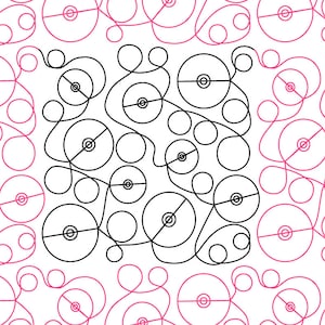 Cartoon Loopy Circles Longarm Quilting Digital Pantograph used in E2E (Edge to Edge) Quilting