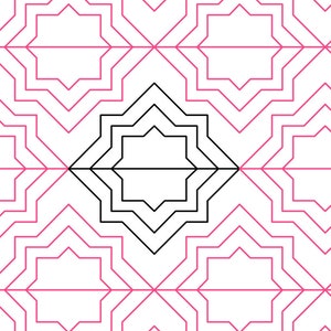 Star Squared Longarm Quilting Digital Pantograph used in E2E (Edge to Edge) Quilting