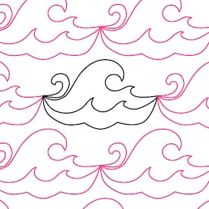Stormy Waters Longarm Quilting Digital Pantograph used in E2E (Edge to Edge) Quilting
