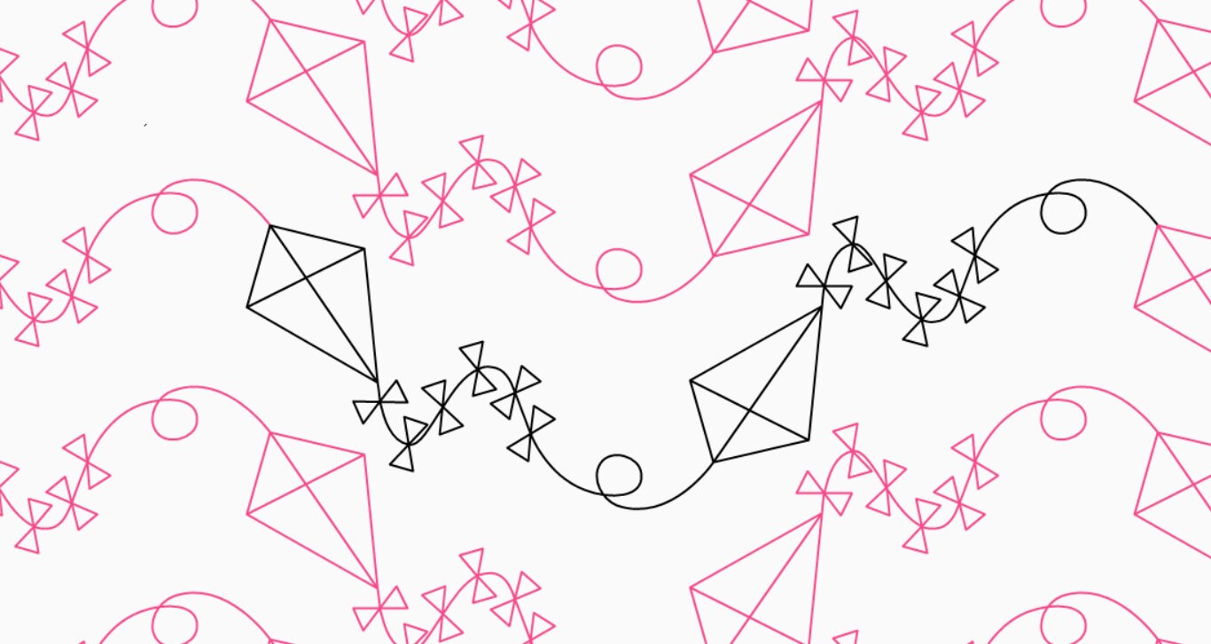 Let's Go Fly a Kite Longarm Quilting Digital Pantograph Used in E2E ...