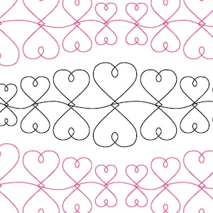 Continuous Love Longarm Quilting Digital Pantograph used in E2E (Edge to Edge) Quilting