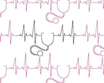 Nurse Heartbeat Longarm Digital Quilting Pantograph