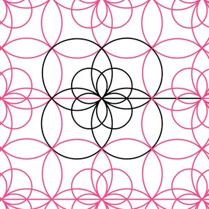 Flower Patch Longarm Quilting Digital Pantograph used in E2E (Edge to Edge) Quilting