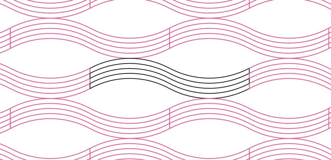 Ribbon Curves Longarm Quilting Digital Pantograph Used in E2E (edge to ...