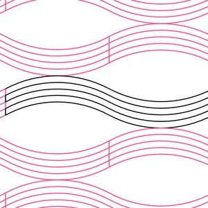 Ribbon Curves Longarm Quilting Digital Pantograph used in E2E (Edge to Edge) Quilting