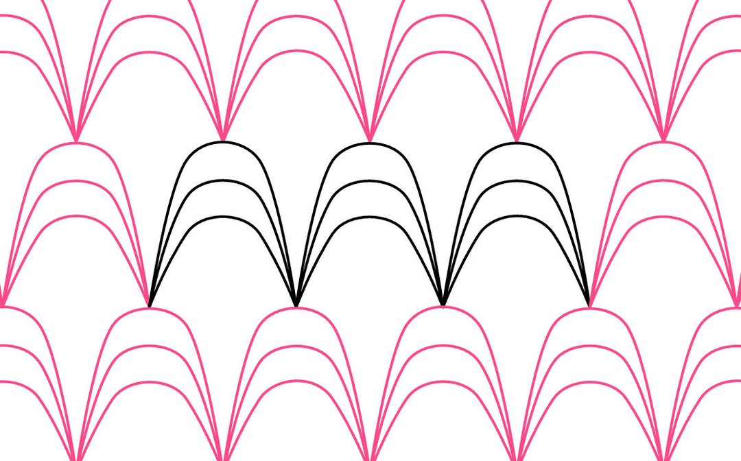 Rounded Points Longarm Quilting Digital Pantograph Used in E2E (edge to ...