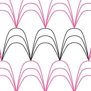 Rounded Points Longarm Quilting Digital Pantograph used in E2E (Edge to Edge) Quilting
