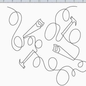Saw and Hammer Longarm Quilting Digital Pantograph Used in E2E (edge to ...
