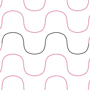 Curved Chevron Longarm Quilting Digital Pantograph used in E2E (Edge to Edge)