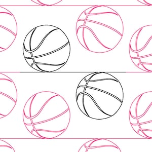 Basketball Longarm Quilting Digital Pantograph used in E2E (Edge to Edge) Quilting
