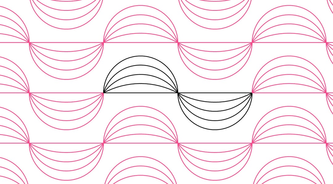 Striped Ribbon Longarm Quilting Digital Pantograph Used in E2E (edge to ...