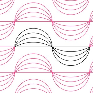 Striped Ribbon Longarm Quilting Digital Pantograph used in E2E (Edge to Edge) Quilting
