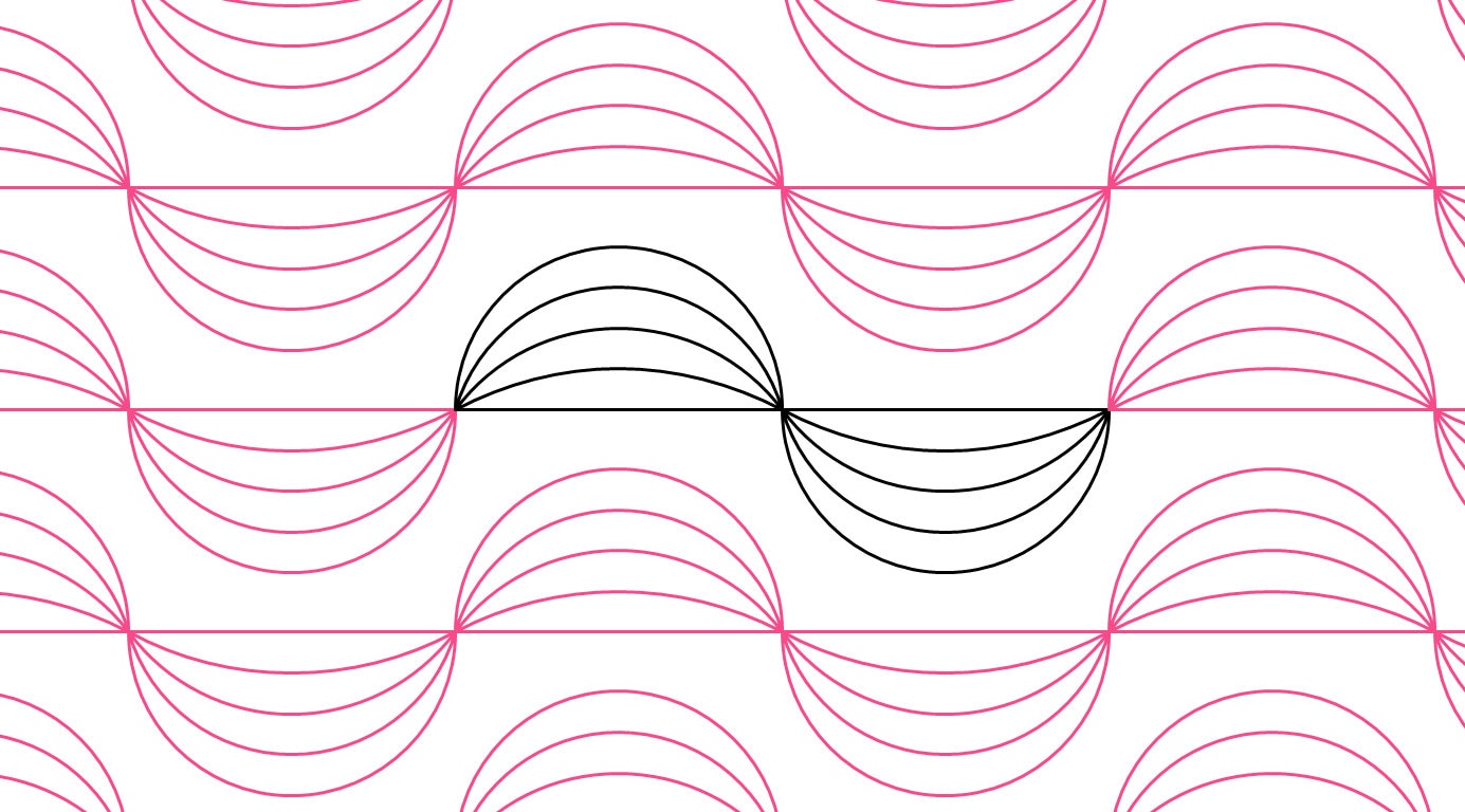 Striped Ribbon Longarm Quilting Digital Pantograph Used in E2E (edge to ...