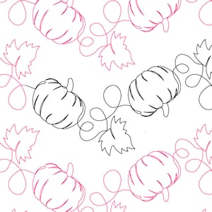 Pumpkin Patch Longarm Quilting Digital Pantograph used in E2E (Edge to Edge) Quilting