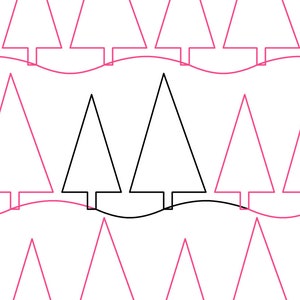 Oh Christmas Tree Longarm Quilting Digital Pantograph used in E2E (Edge to Edge) Quilting