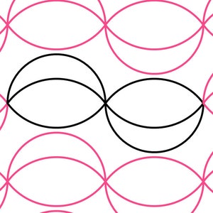 Clamshell Pebbles Longarm Quilting Digital Pantograph used in E2E (Edge to Edge) Quilting