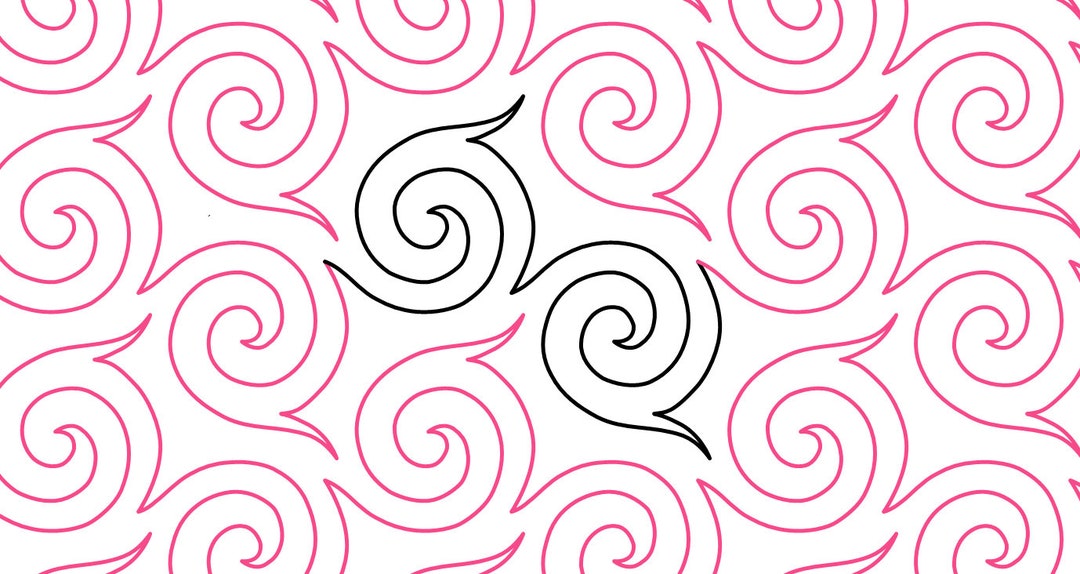 Spiked Swirl Longarm Quilting Digital Pantograph Used in E2E (edge to ...