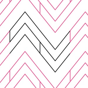 Tiled Chevron Longarm Quilting Digital Pantograph used in E2E (Edge to Edge) Quilting