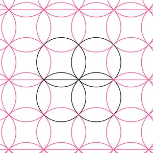 Circle Patch Longarm Quilting Digital Pantograph used in E2E (Edge to Edge) Quilting