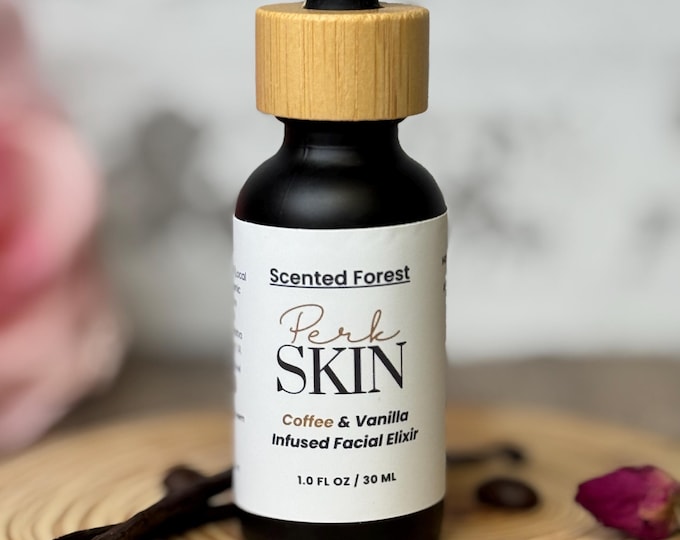 Coffee Vanilla Facial Elixir: Botanical, Handmade, For Mature Skin