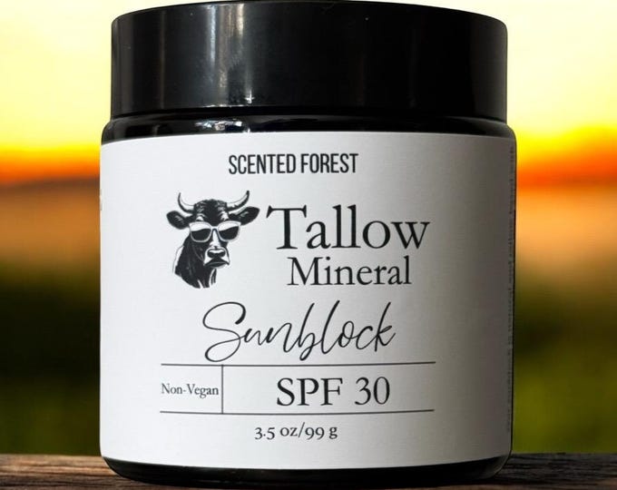 TALLOW MINERAL SUNBLOCK  l  Natural Skin Protection  l  Non-Nono Zinc Oxide  l  Vanilla  l  Made with Local Tallow and Carrot Seed Oil