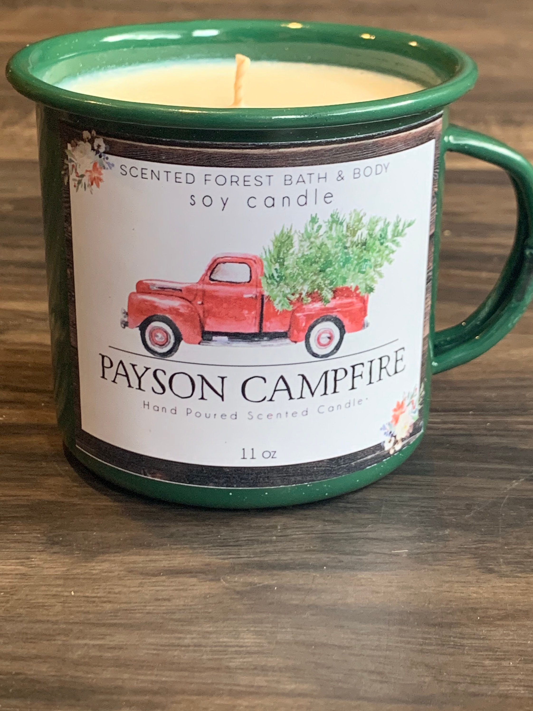 100 Soy Wax Enamel Camping Mug Candle * PAYSON CAMPFIRE * Candle