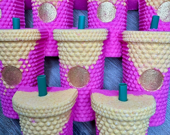 Raspberry Lemonade Studded Tumbler Bomb Bomb * Coconut Milk Powder * Moisturizing  * Gifts * Kaolin Clay * Starbuckkks Want to Be