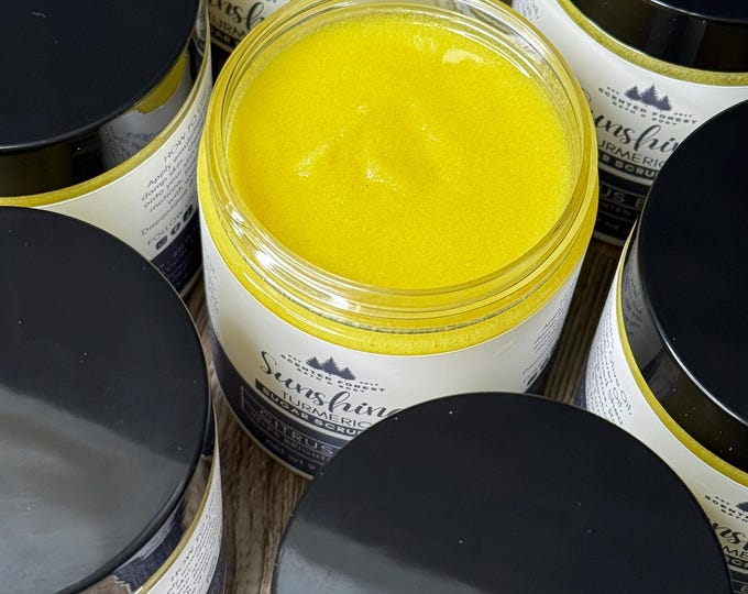 Sunshine Turmeric Sugar Scrub * Emulsifying * Skin Brightening * Moisturizing * Exfoliating * Glowing Skin * Natural Skincare