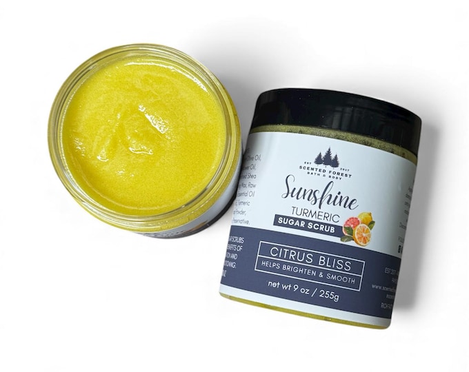Sunshine Turmeric Sugar Scrub * Emulsifying * Skin Brightening * Moisturizing * Exfoliating * Glowing Skin * Natural Skincare