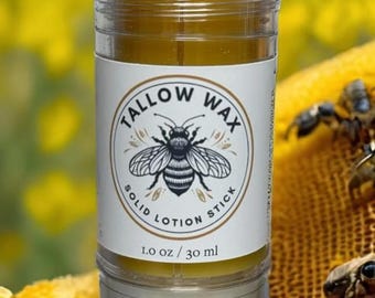 Tallow Solid Lotion Stick, Beeswax, Shea & Cocoa Butter, 1 oz