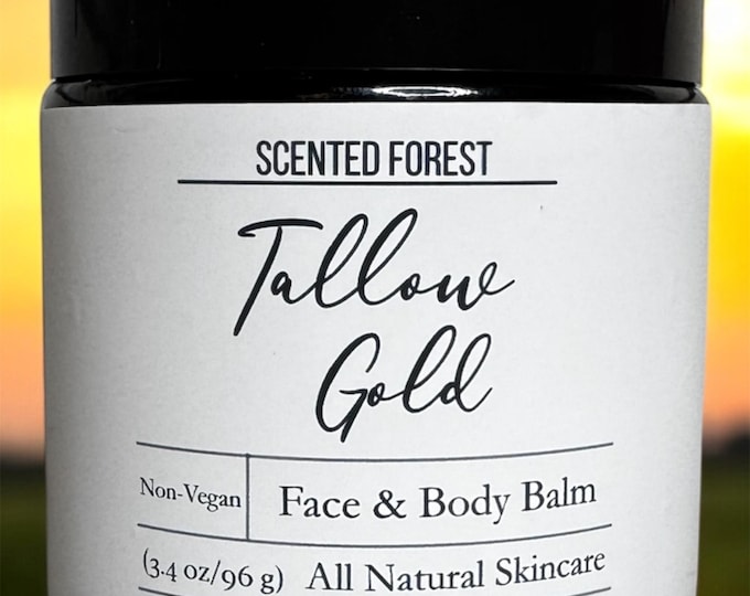 TALLOW GOLD  l  All Natural Skincare  l  Non-Vegan Face & Hands Moisturizer  l Essential Oils
