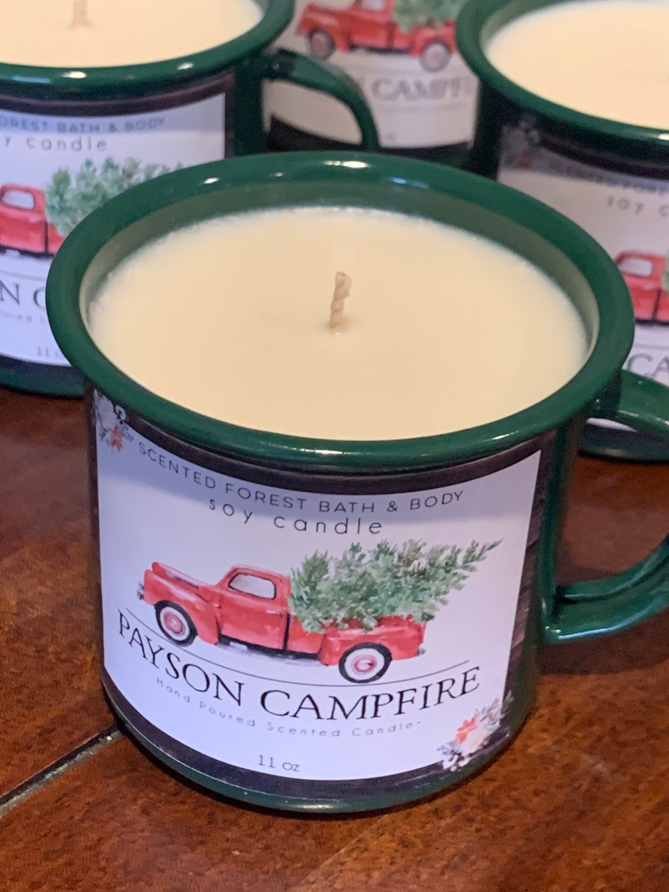 100 Soy Wax Enamel Camping Mug Candle * PAYSON CAMPFIRE * Candle