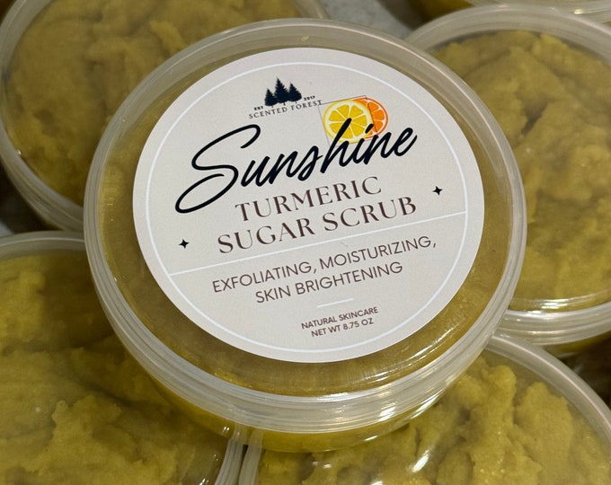 Sunshine Turmeric Sugar Scrub * Emulsifying * Skin Brightening * Moisturizing * Exfoliating * Glowing Skin * Natural Skincare