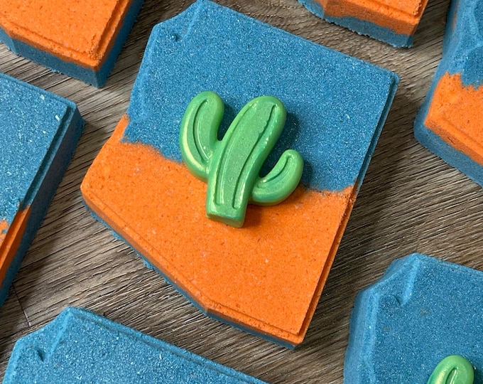 Arizona Bath Bomb: Orange Papaya Scent, Coconut Milk, Cactus Soap