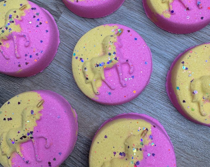 Magical Unicorn Bomb Bomb * Coconut Milk Powder * Moisturizing  * Gifts * Kaolin Clay * Raspberry Lemonade *  Unicorn * Magical