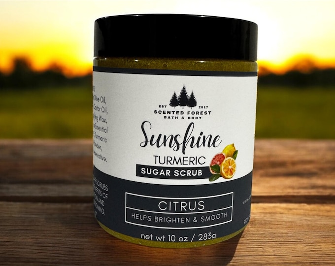 Sunshine Turmeric Sugar Scrub * Emulsifying * Skin Brightening * Moisturizing * Exfoliating * Glowing Skin * Natural Skincare
