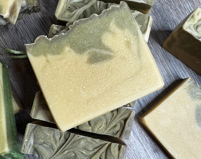 HIPPIE GRASS * Lemongrass & Dark Patchouli * Colloidal Oats * Goat Milk Soap * Moisturizing * Local Tallow * Non-Vegan