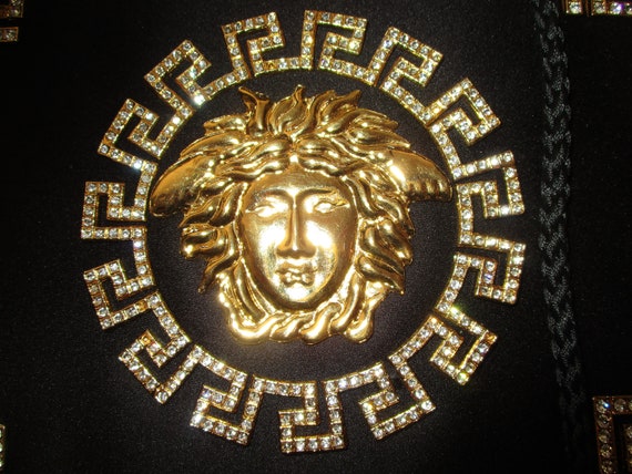 1980's Gianni Versace Satin Evening Bag Medusa Noi