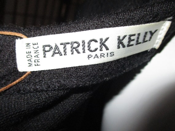 1980's Patrick Kelly Bodycon Dress Black Wrapdress