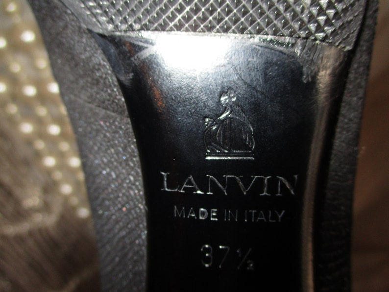 1990 Lanvin Booties Peccary Suede Gold Heel France 7.5