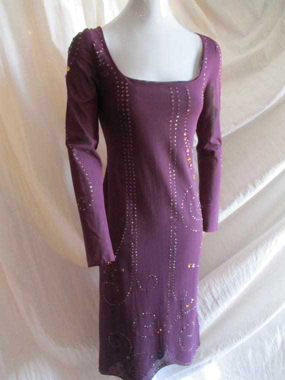 1970 Giorgio Sant Angelo Disco Rhinestone Purple S