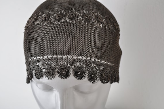 1920's Sterling Silver Skull Cap Chain Mail Links