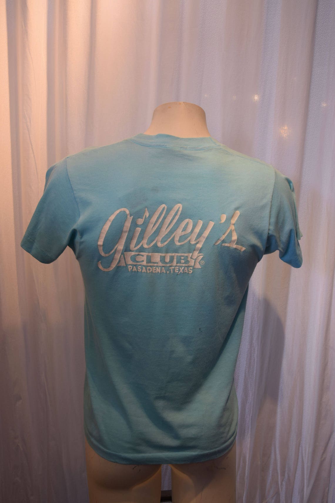 Icon Tee Shirt Gilley's 1970's Deadstock Acqua Blue | Etsy