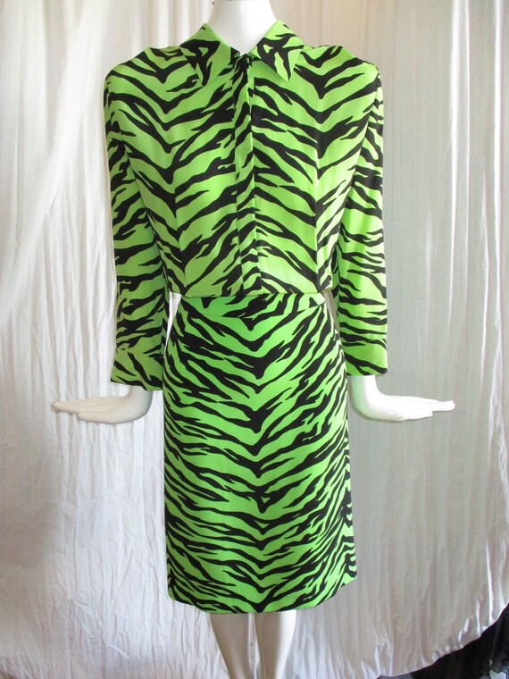 1990 Moschino Dress Punk Zebra Cheap Chic