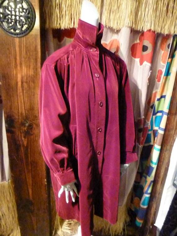 1970's Yves Saint Laurent Burgundy Velvet Artist S