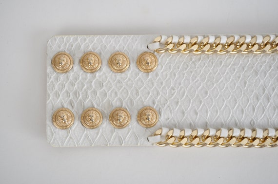 1990 Balmain Cinch Belt Gladiator Embellishment Wh